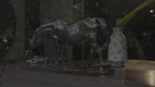 马雕塑橱窗视频素材模板下载
