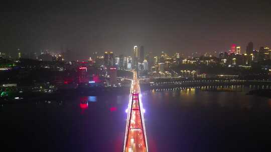 航拍重庆菜园坝大桥夜景