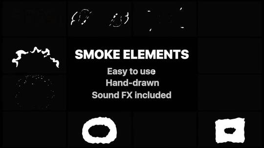 清新动感烟元素标题字幕条电视节目商业广告AE模板