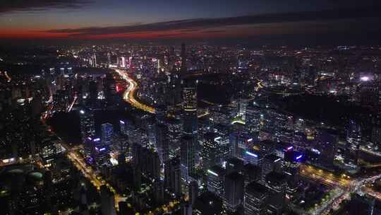 济南CBD汉峪金谷城市夜景