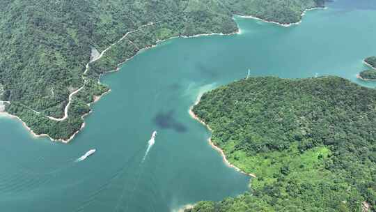 湖南郴州东江湖航拍 青山绿水春天风景