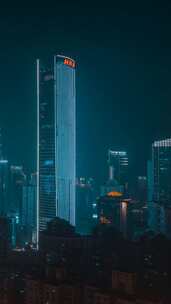 重庆_重庆商业区_夜景延时