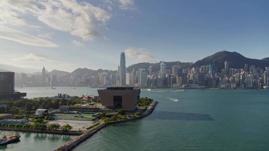 香港故宫文化博物馆大气航拍视频素材模板下载