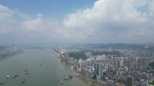 广西梧州大景梧州建设航拍