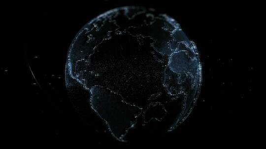 科技感蓝色透明地球数字投影