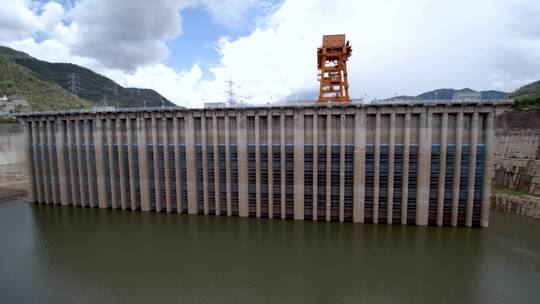 澜沧江水库 水电 水坝 水电工程建设 航拍视频素材模板下载