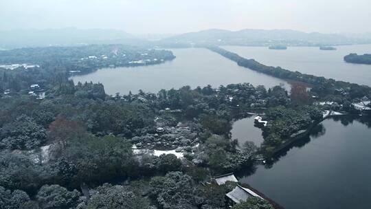 杭州西湖苏堤雪景视频素材模板下载