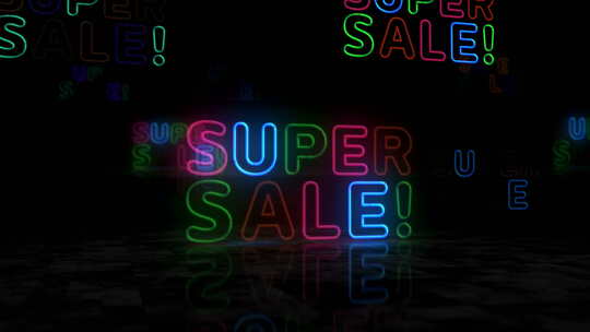 超级销售符号发光霓虹灯3d灯