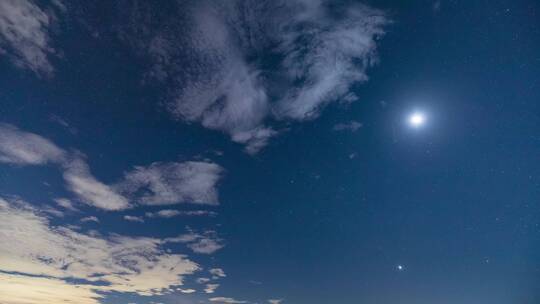 星空流星雨月升延时