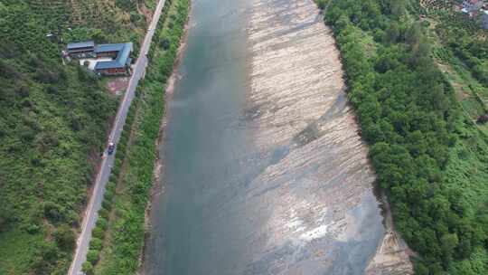 祖国大好河山青山绿水河流航拍