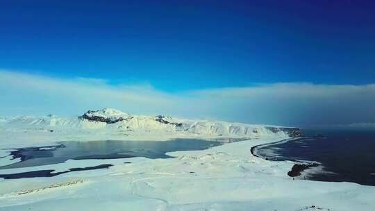 冰岛迪霍拉里海岬雪山 人间仙境