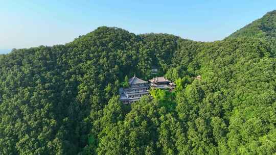 航拍陕西西安净业寺律宗祖庭佛教中南山