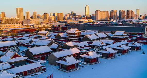 悟2x7航拍沈阳故宫雪景