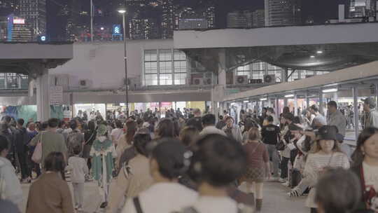 香港2023跨年夜尖沙咀街景夜景