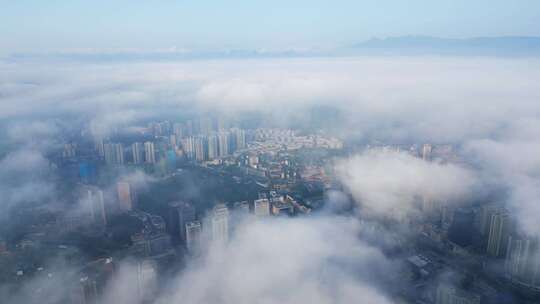 4K遵义城市日出云海遵义市全景贵州旅游