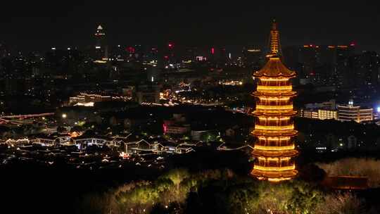 （七镜头集合）航拍海宁市夜景