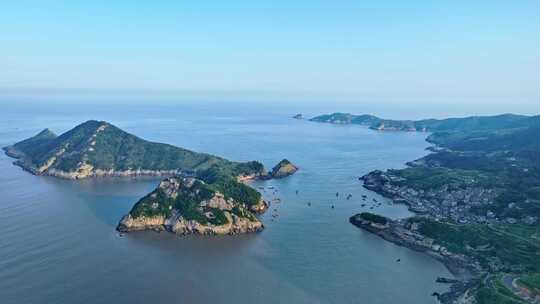 大海航拍 福建霞浦 嵛山岛天湖 岛屿森林