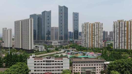 城市高楼大厦鸟瞰全景