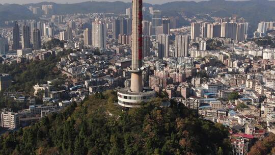 航拍贵州贵阳城市宣传片地标建筑