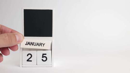 01.日期为1月25日的日历和设计师的地视频素材模板下载