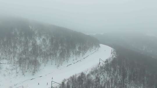 高山雪场雪道滑雪