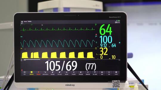 手术室设备特写 心率检测仪2 4k 30fps