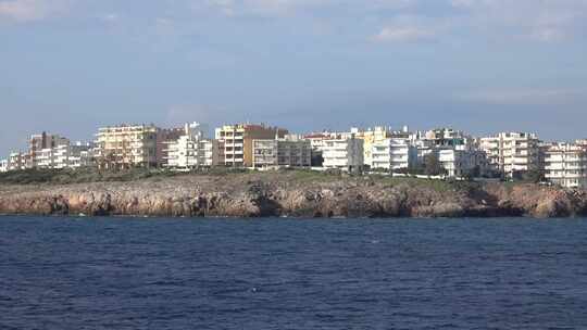 希腊海岸的住宅区视频素材模板下载
