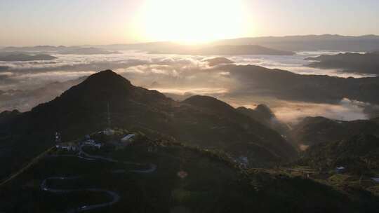 贵州凯里航拍 云雾袅绕的凯里 DJI_0005