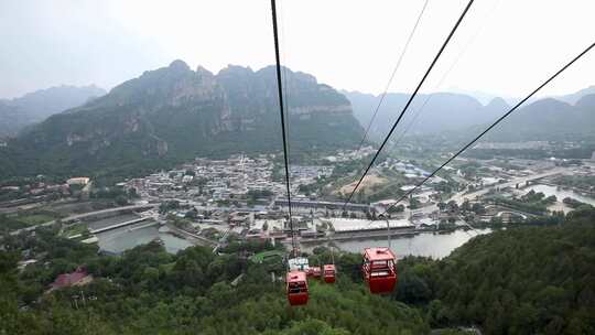 北京十渡风景区高空缆车视频素材