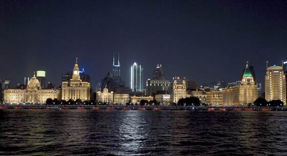 上海黄浦江·外滩繁华夜景·延时摄影4K