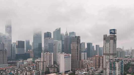 4K城市雨季云层穿云延时