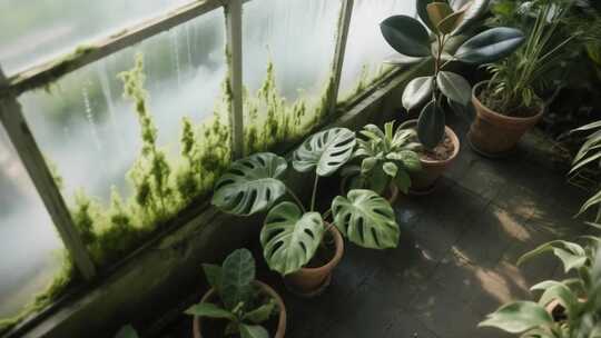 窗边盆栽绿植