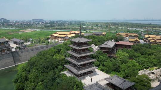 湖北襄阳中国唐城4A景区航拍