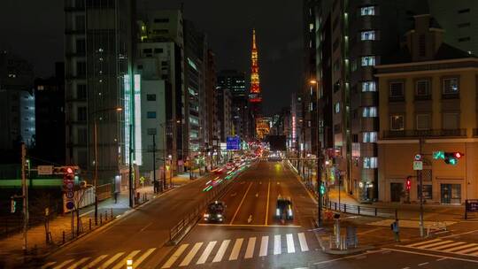 时间流逝的市中心街道