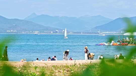 海南三亚西岛风景区游客旅游治愈唯美镜头