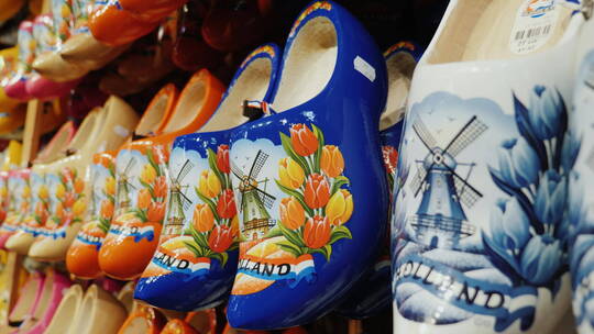 荷兰木鞋的特写镜头