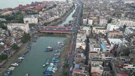 广西北海城市风光大海海洋渔船航拍