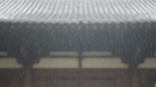 雨天惊蛰屋檐下雨雨水谷雨挂建筑禅意古风