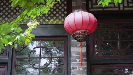 红灯笼传统中式建筑岭南园林佛山顺德清晖园
