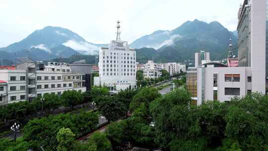 航拍雨后湖北兴山古夫县城·三峡移民新县城1