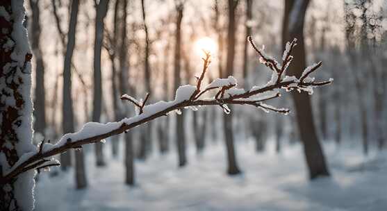 冬天寒潮降温降雪雨雪天气雪景下雪飘雪梅花