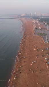 竖版航拍海边沙滩大海海洋沙滩风景