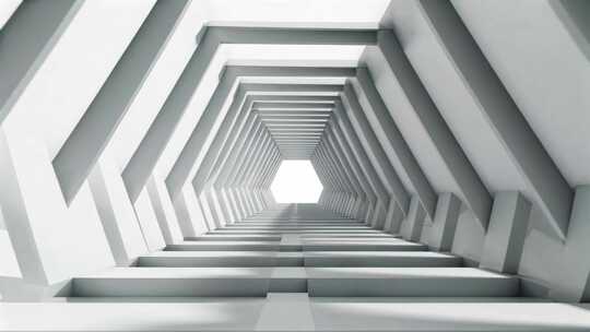 几何隧道通道3D渲染画面