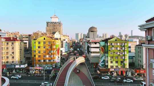 4K青岛台东步行街航拍
