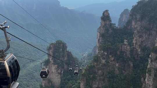 湖南旅游张家界武陵源景区缆车索道