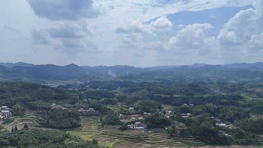 南方山川丘陵梯田农田航拍