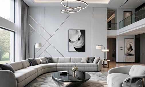 现代简约风格客厅室内场景