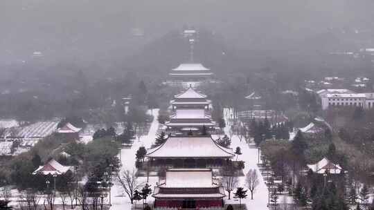 陕西周至县楼观台景区雪景