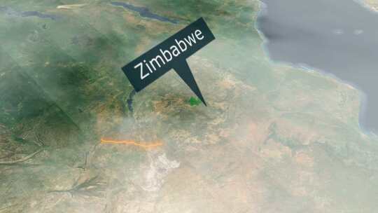 津巴布韦地图-云效应视频素材模板下载