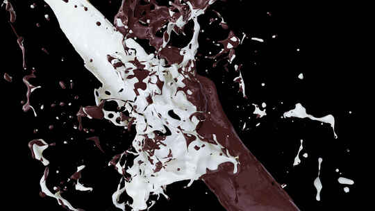 牛奶和巧克力混合飞溅V3视频素材模板下载